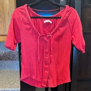 Free People Scarlet Button-Down Shirt